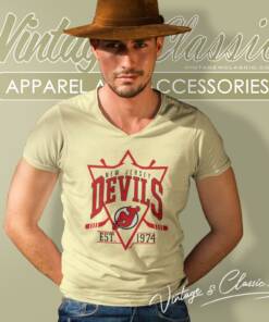 New Jersey Devils Est 974 Hockey Team Shirt 5 New Jersey Devils Est 974 Hockey Team V Neck TShirt