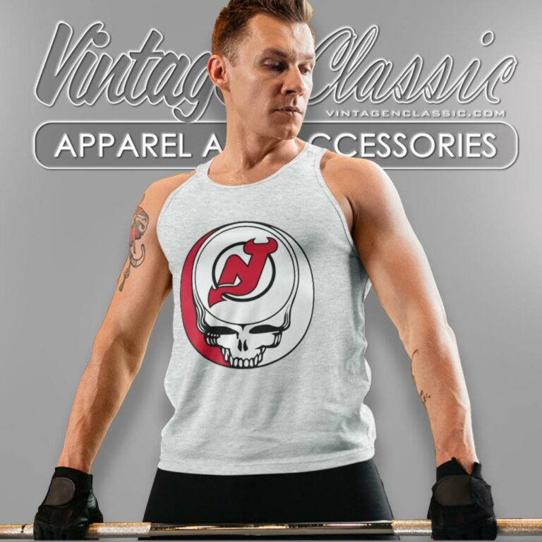 New Jersey Devils Grateful Dead Steal Your Face Tank Top Racerback New Jersey Devils Grateful Dead Steal Your Face Tank Top Racerback