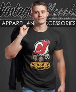 New Jersey Devils Halloween Horror Movie Pumpkin T Shirt