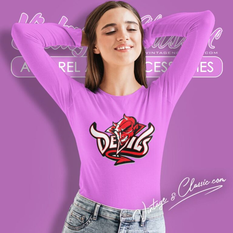 New Jersey Devils Logo Nhl Hockey Long Sleeve Tee New Jersey Devils Logo Nhl Hockey Long Sleeve Tee