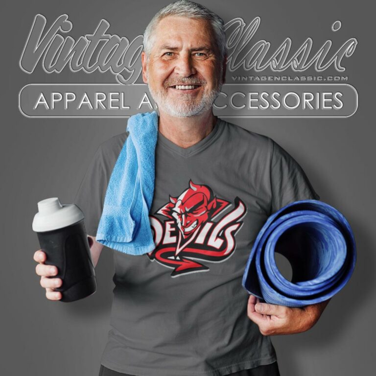 New Jersey Devils Logo Nhl Hockey V Neck TShirt New Jersey Devils Logo Nhl Hockey V Neck TShirt