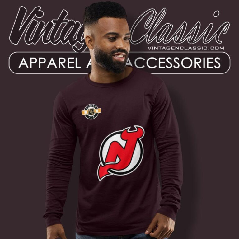 New Jersey Devils Logo Nhl Long Sleeve Tee New Jersey Devils Logo Nhl Long Sleeve Tee