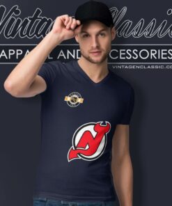 New Jersey Devils Logo Nhl V Neck TShirt