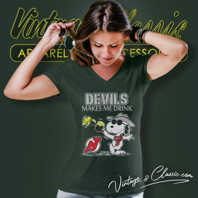 New Jersey Devils Make Me Drinks V Neck TShirt New Jersey Devils Make Me Drinks V Neck TShirt