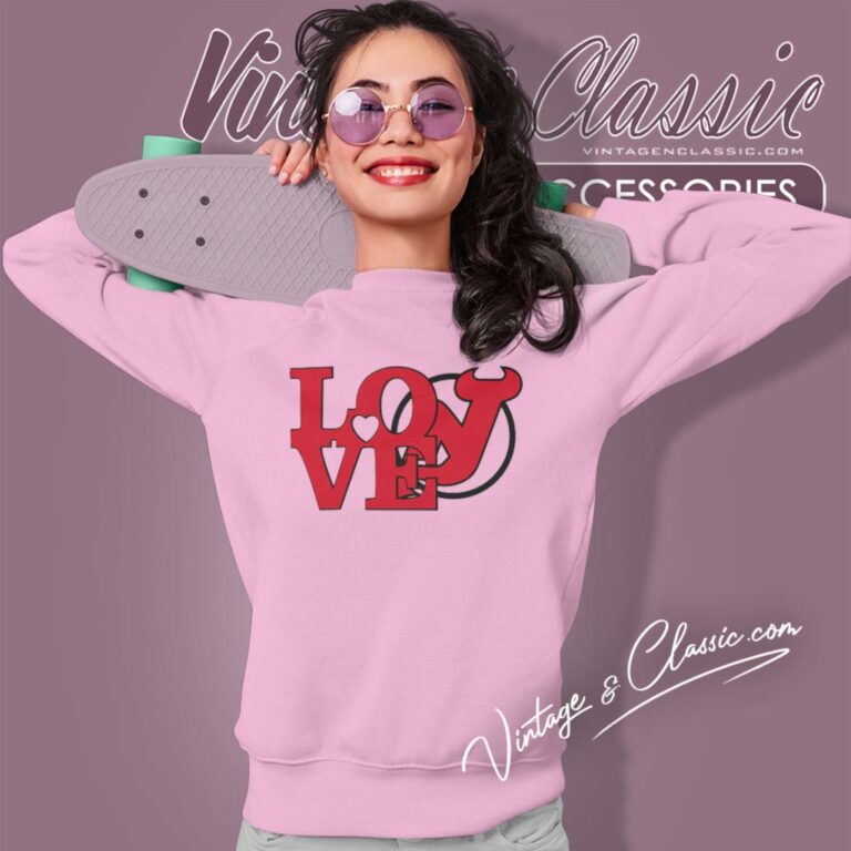 New Jersey Devils Nhl Hockey Love Sweatshirt New Jersey Devils Nhl Hockey Love Sweatshirt