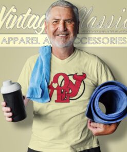 New Jersey Devils Nhl Hockey Love V Neck TShirt