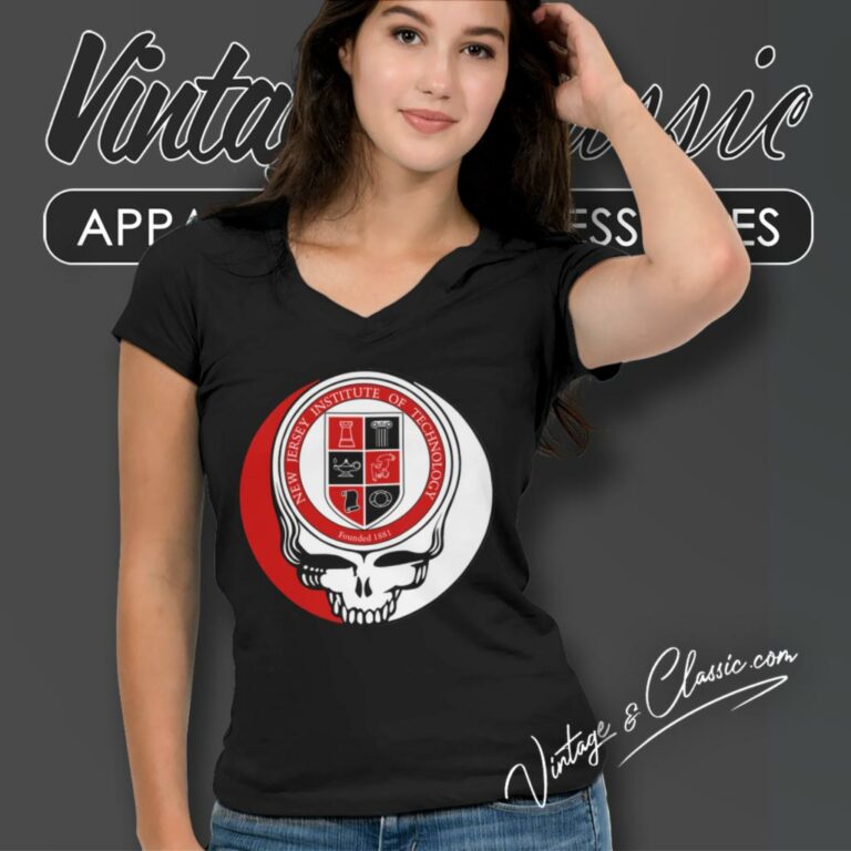 New Jersey Institute Of Technology Grateful Dead Steal Your Face V Neck TShirt New Jersey Institute Of Technology Grateful Dead Steal Your Face V Neck TShirt