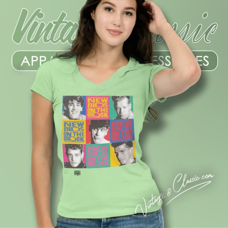 New Kids On The Block 1989 Tour V Neck TShirt New Kids On The Block 1989 Tour V Neck TShirt