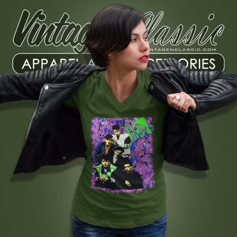 New Kids On The Block 1990 Tour V Neck TShirt New Kids On The Block 1990 Tour V Neck TShirt