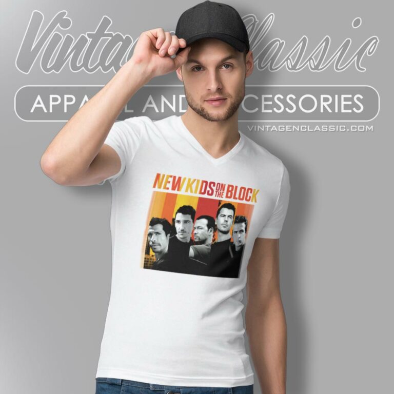 New Kids On The Block 2008 Tour V Neck TShirt New Kids On The Block 2008 Tour V Neck TShirt
