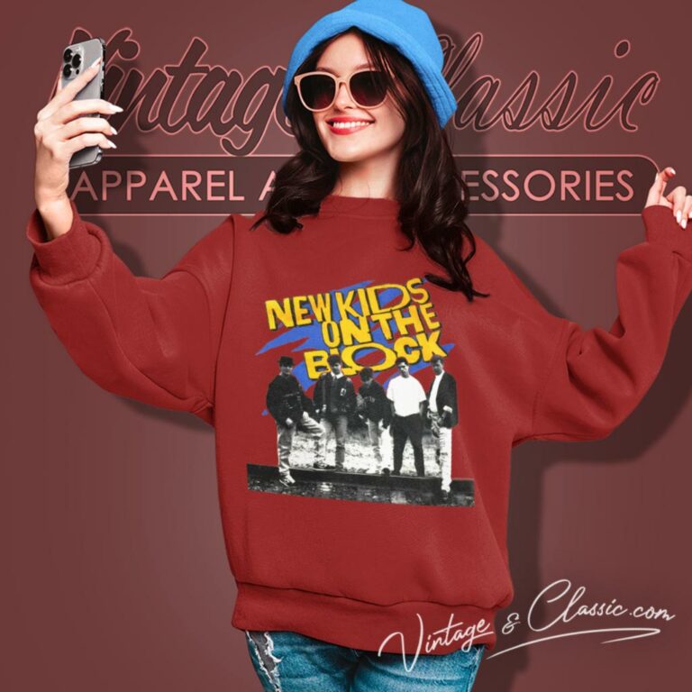 New Kids On The Block Group Portrait Hangin Sweatshirt New Kids On The Block Group Portrait Hangin Sweatshirt