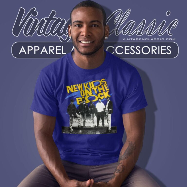 New Kids On The Block Group Portrait Hangin T Shirt New Kids On The Block Group Portrait Hangin T Shirt