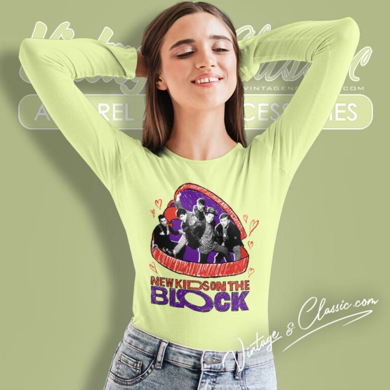 New Kids On The Block Hearts Long Sleeve Tee New Kids On The Block Hearts Long Sleeve Tee