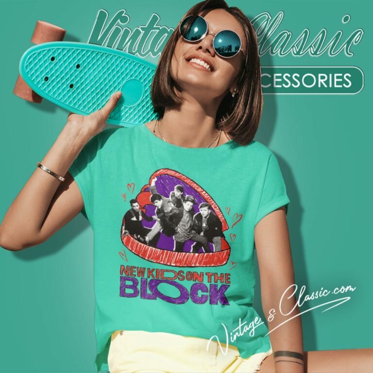 New Kids On The Block Hearts Women T Shirt New Kids On The Block Hearts Women T Shirt