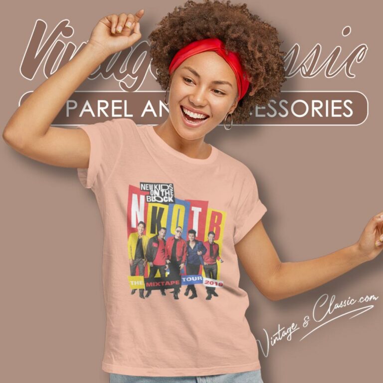 New Kids On The Block Mix Tape Tour Women T Shirt New Kids On The Block Mix Tape Tour Women T Shirt