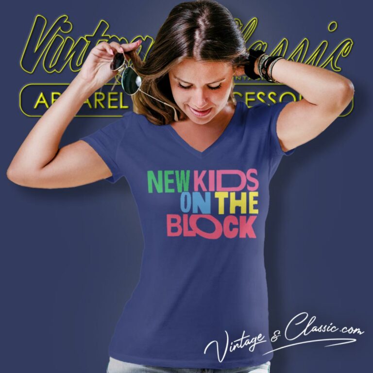 New Kids On The Block Rock Concert V Neck TShirt New Kids On The Block Rock Concert V Neck TShirt