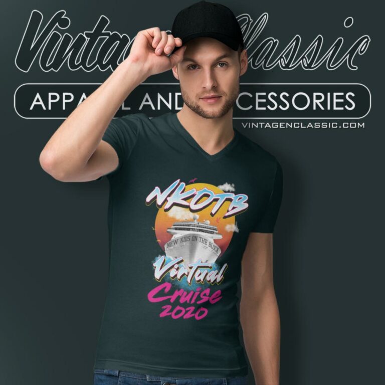 New Kids On The Block Shirt Virtual Cruise V Neck TShirt New Kids On The Block Shirt Virtual Cruise V Neck TShirt