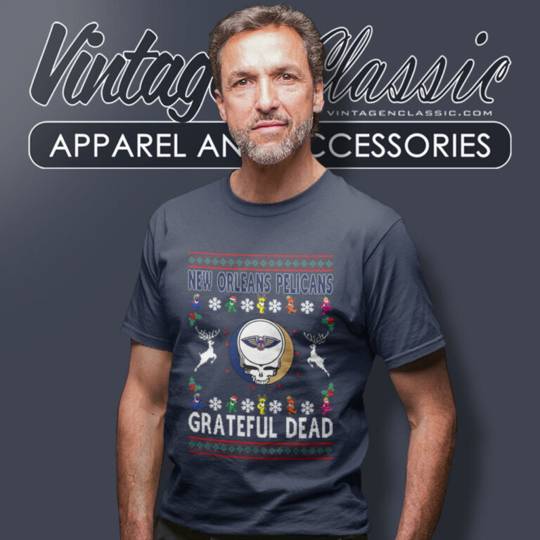 New Orleans Pelicans Grateful Dead Ugly Christmas T Shirt New Orleans Pelicans Grateful Dead Ugly Christmas T Shirt