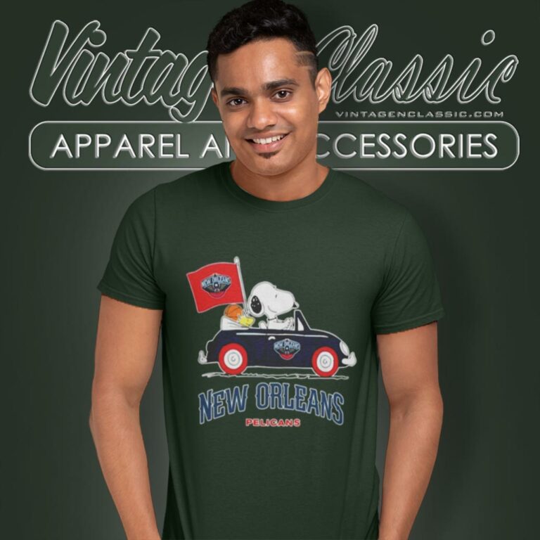 New Orleans Pelicans Shirt Basketball Snoopy Dog Driving Car T Shirt New Orleans Pelicans Shirt Basketball Snoopy Dog Driving Car T Shirt