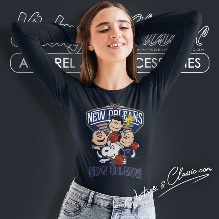 New Orleans Pelicans Shirt Nice Peanut Characters Mashup Long Sleeve Tee New Orleans Pelicans Shirt Nice Peanut Characters Mashup Long Sleeve Tee