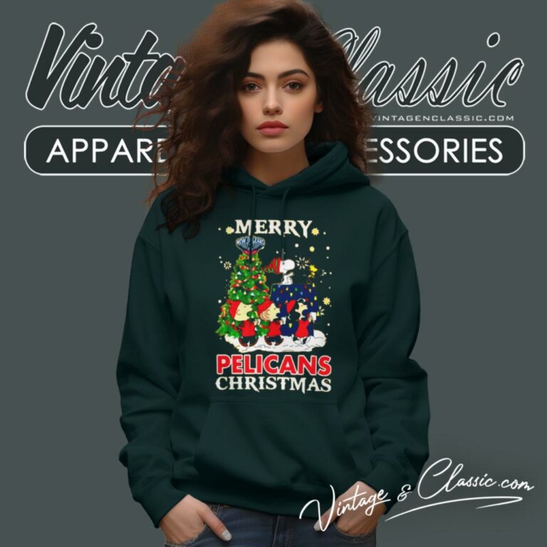 New Orleans Pelicans Shirt Snoopy And Friends Merry Christmas Hoodie New Orleans Pelicans Shirt Snoopy And Friends Merry Christmas Hoodie