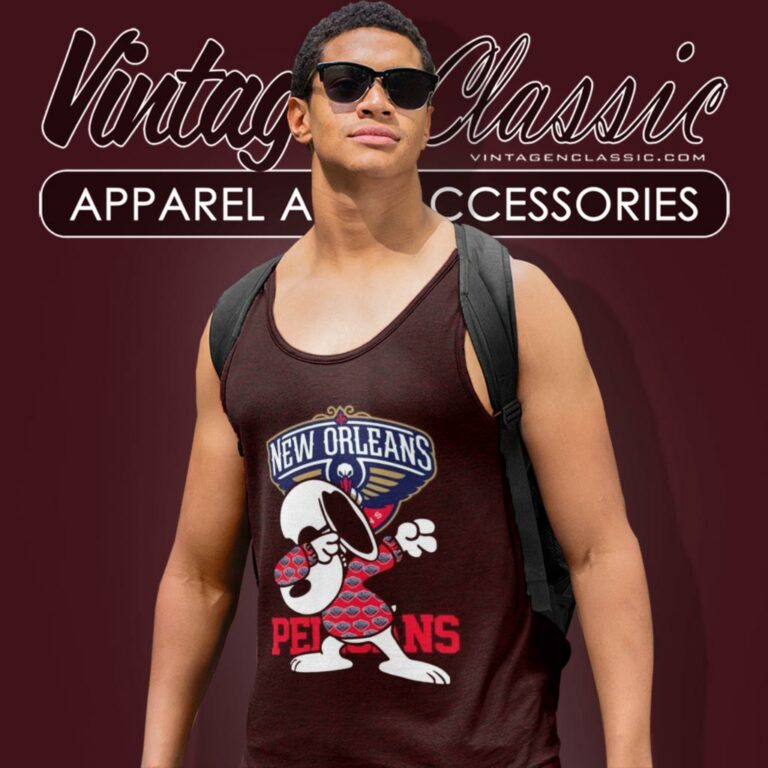 New Orleans Pelicans Shirt Snoopy Dabbing Tank Top Racerback New Orleans Pelicans Shirt Snoopy Dabbing Tank Top Racerback