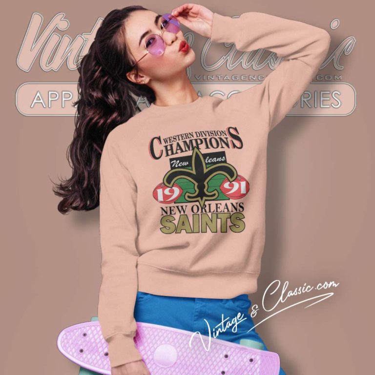 New Orleans Saints 1991 Nfc Western Division Champions Sweatshirt New Orleans Saints 1991 Nfc Western Division Champions Sweatshirt