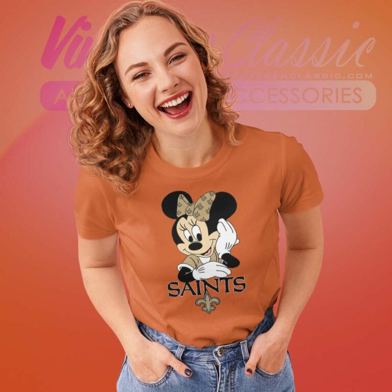 New Orleans Saints American Football Team Mimi Mouse Women TShirt New Orleans Saints American Football Team Mimi Mouse Women TShirt