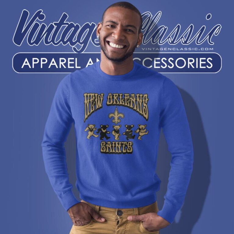 New Orleans Saints Grateful Dead Dancing Bears Sweatshirt New Orleans Saints Grateful Dead Dancing Bears Sweatshirt
