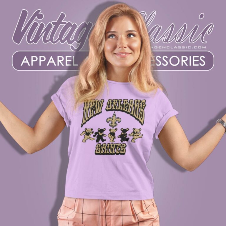 New Orleans Saints Grateful Dead Dancing Bears Women T Shirt New Orleans Saints Grateful Dead Dancing Bears Women T Shirt