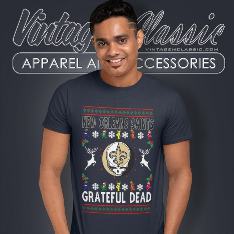 New Orleans Saints Grateful Dead Ugly Christmas T Shirt New Orleans Saints Grateful Dead Ugly Christmas T Shirt
