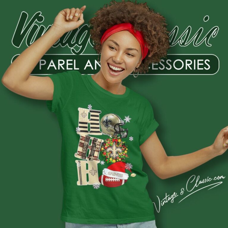 New Orleans Saints Ho Ho Ho Christmas Women T Shirt New Orleans Saints Ho Ho Ho Christmas Women T Shirt