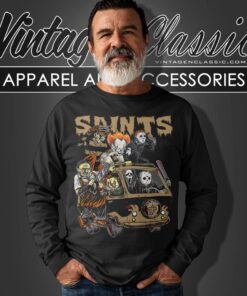 New Orleans Saints Horror Movies Characters Halloween Shirt Long Sleeve Tee