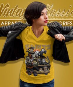 New Orleans Saints Horror Movies Characters Halloween Shirt V Neck TShirt