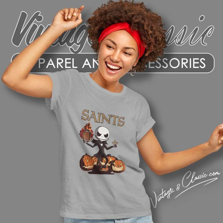 New Orleans Saints Jack Skellington Halloween Women TShirt New Orleans Saints Jack Skellington Halloween Women TShirt