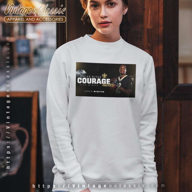 New Orleans Saints Jameis Winston Ed Block Courage Award Team Winner Sweatshirt New Orleans Saints Jameis Winston Ed Block Courage Award Team Winner Sweatshirt