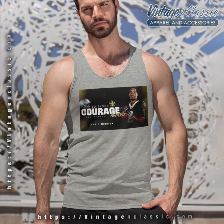 New Orleans Saints Jameis Winston Ed Block Courage Award Team Winner Tank Top Racerback New Orleans Saints Jameis Winston Ed Block Courage Award Team Winner Tank Top Racerback