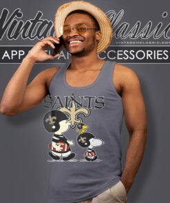 New Orleans Saints Lets Play Football Together Snoopy Shirt Tank Top Racerback