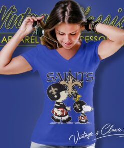 New Orleans Saints Lets Play Football Together Snoopy Shirt V Neck TShirt