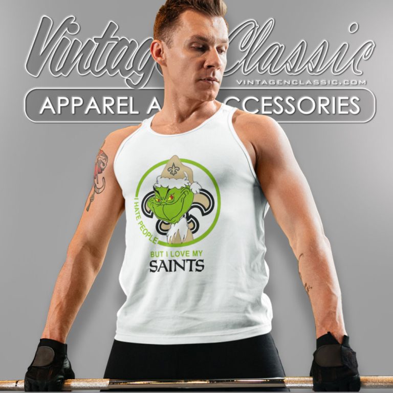 New Orleans Saints Nfl Christmas Grinch Shirt I Hate People But I Love My New Orleans Saints Tank Top Racerback New Orleans Saints Nfl Christmas Grinch Shirt I Hate People But I Love My New Orleans Saints Tank Top Racerback