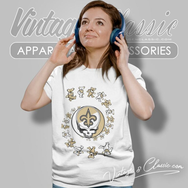 New Orleans Saints Nfl Grateful Dancing Bears Women T Shirt New Orleans Saints Nfl Grateful Dancing Bears Women T Shirt