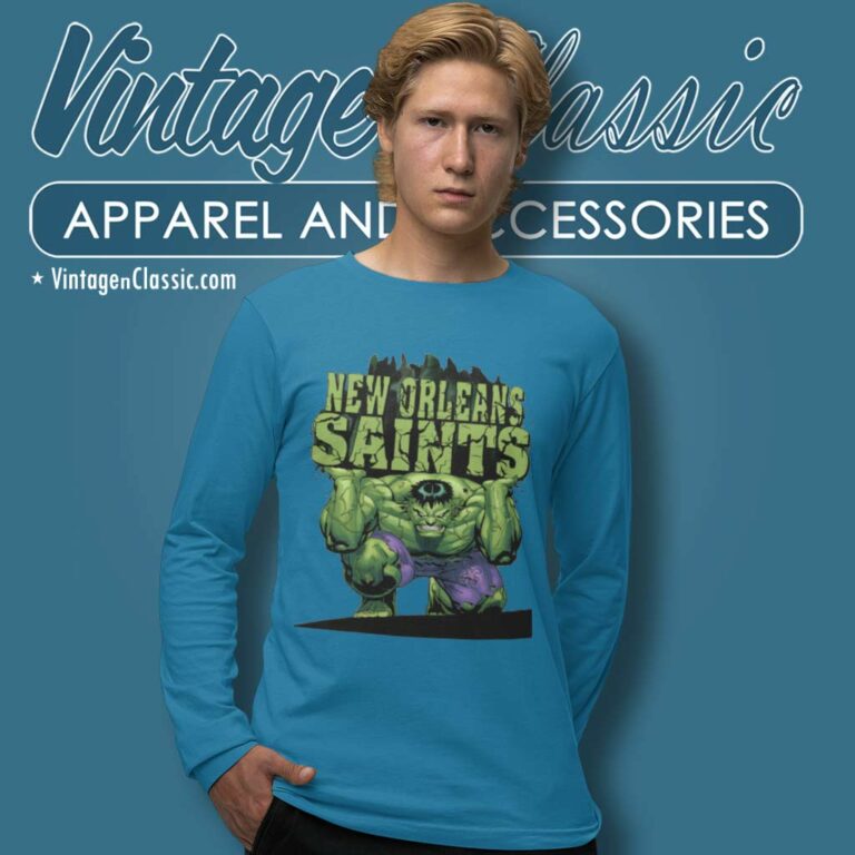 New Orleans Saints Nfl Hulk Avengers Long Sleeve Tee New Orleans Saints Nfl Hulk Avengers Long Sleeve Tee