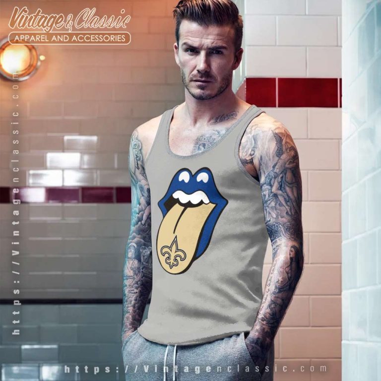 New Orleans Saints Rolling Stoned Tank Top Racerback New Orleans Saints Rolling Stoned Tank Top Racerback