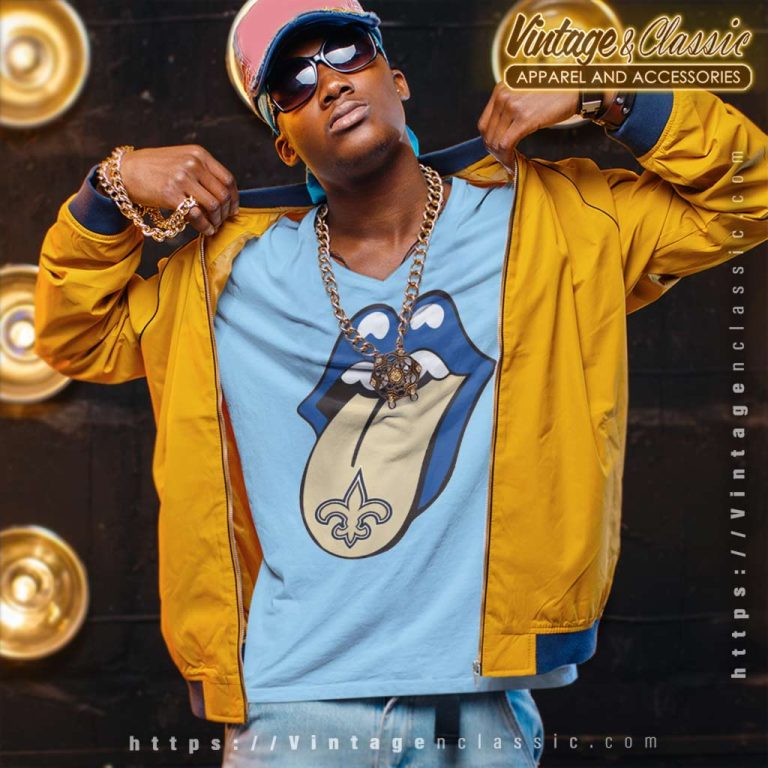 New Orleans Saints Rolling Stoned V Neck TShirt New Orleans Saints Rolling Stoned V Neck TShirt