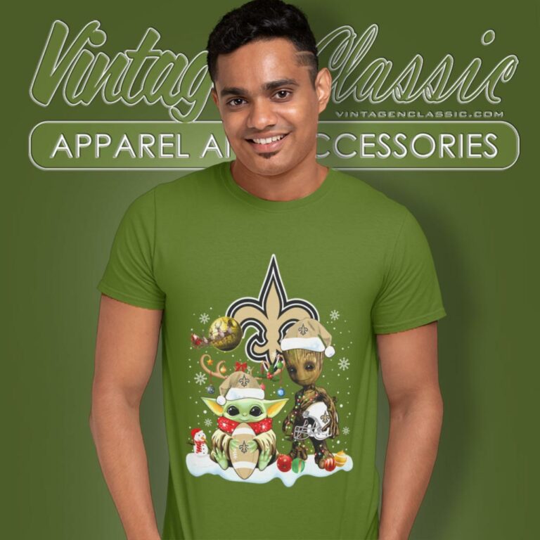 New Orleans Saints Shirt Baby Yoda And Groot Santa Christmas T Shirt New Orleans Saints Shirt Baby Yoda And Groot Santa Christmas T Shirt