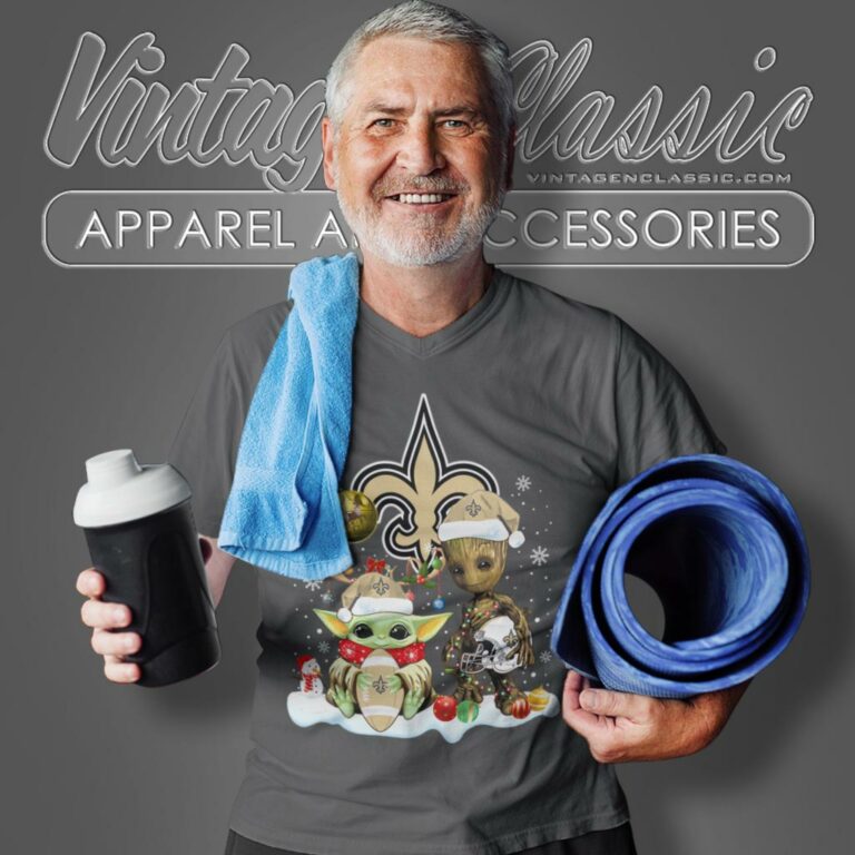 New Orleans Saints Shirt Baby Yoda And Groot Santa Christmas V Neck TShirt New Orleans Saints Shirt Baby Yoda And Groot Santa Christmas V Neck TShirt