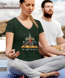 New Orleans Saints Shirt Horror Movies You Cant Sit With Us V Neck TShirt