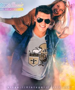 New Orleans Saints Sir Saint Logo V Neck TShirt