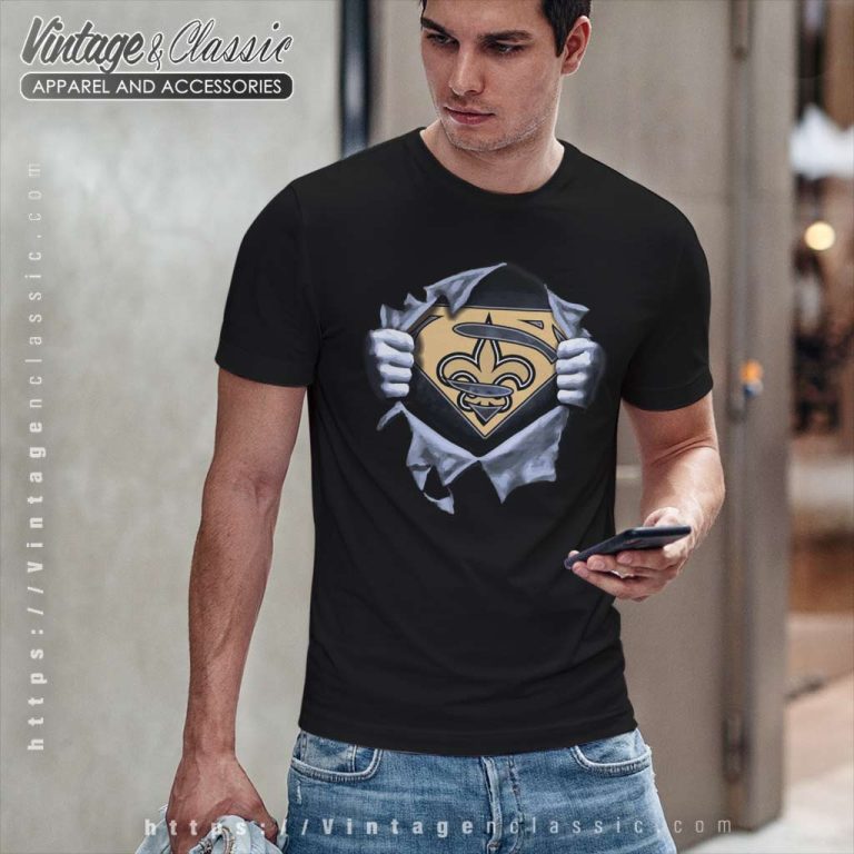 New Orleans Saints Superman Logo T Shirt New Orleans Saints Superman Logo T Shirt
