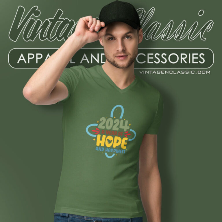 New Year Shirt 2024 A Year Of Hope And Happiness V Neck TShirt New Year Shirt 2024 A Year Of Hope And Happiness V Neck TShirt